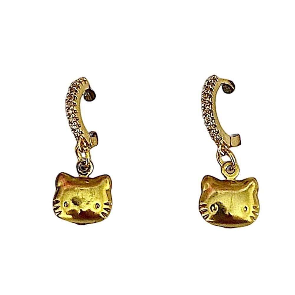 Hello Kitty Gold Plated Minimalist Earrings